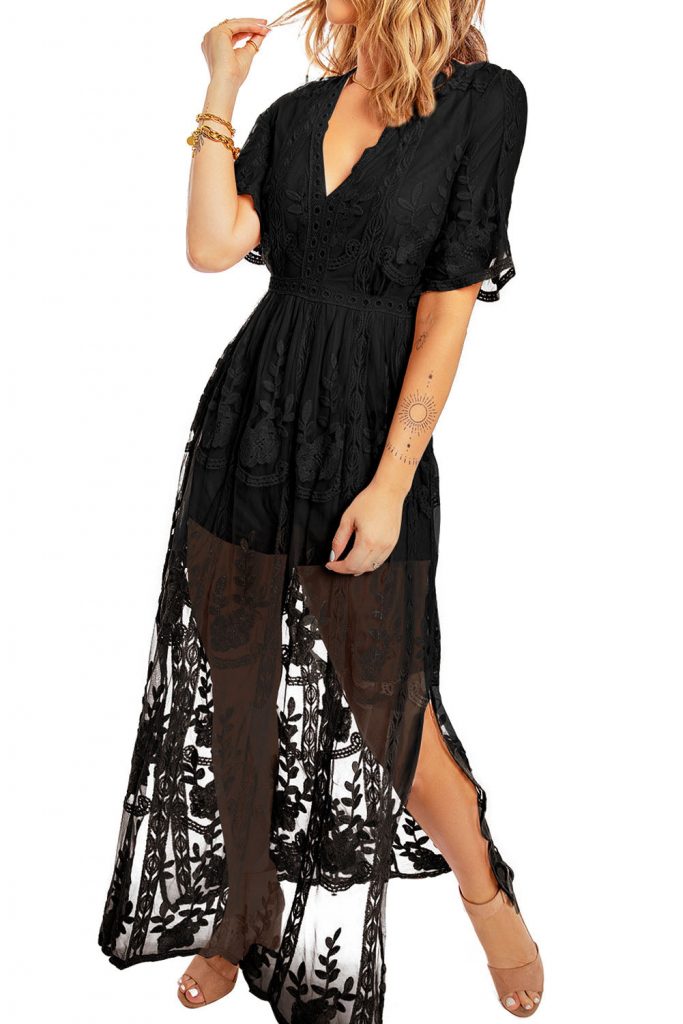 Women’s Floral Lace Maxi Dress