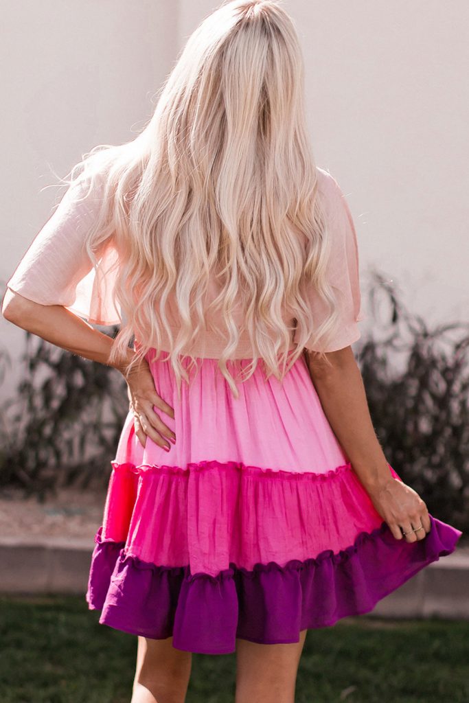 Women’s Ombre Colorblock Tiered Dress