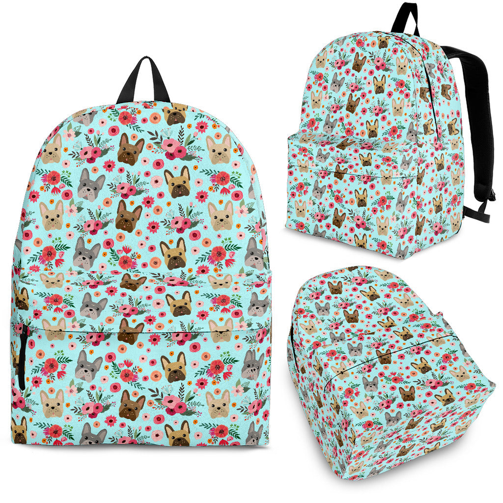 French Bulldog Flower Backpack