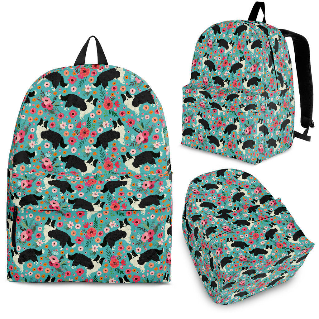 Border Collie Flower Backpack