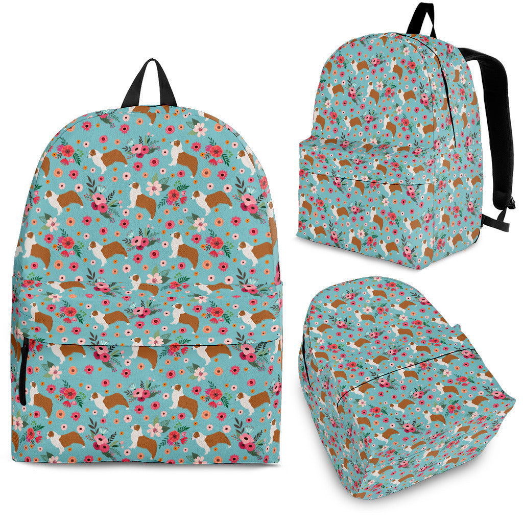 Australian Shepherd Flower Backpack