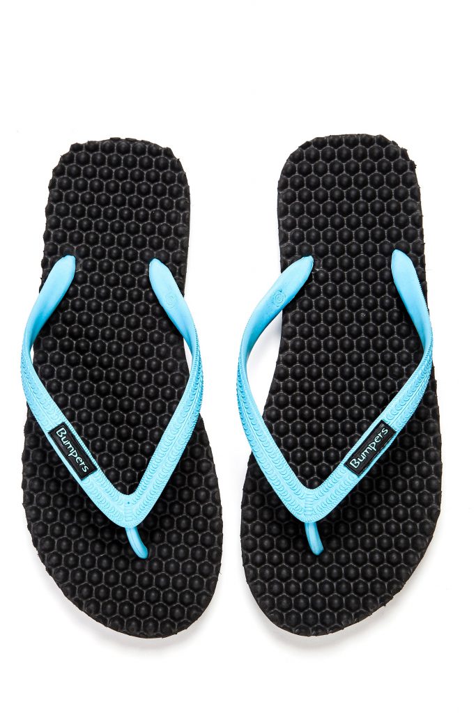 Flip Flops //  Black & Light Blue