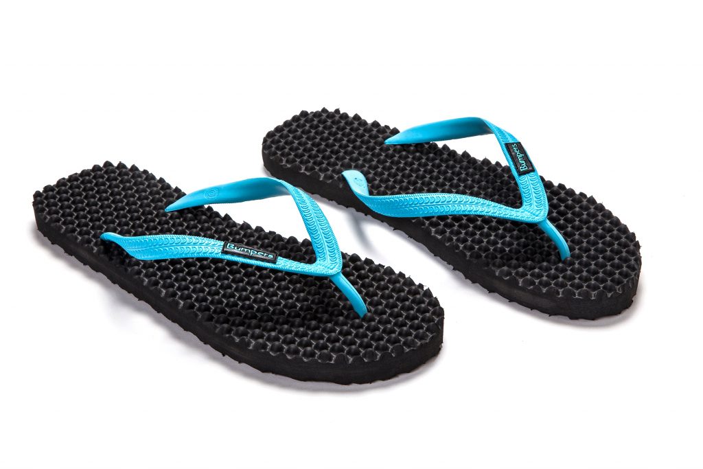 Flip Flops //  Black & Light Blue