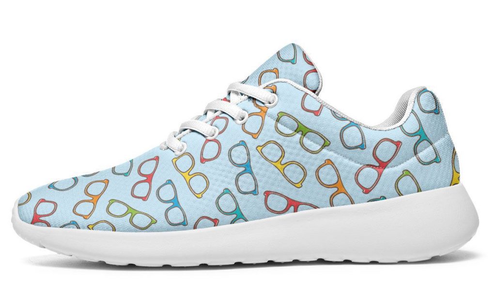 Eye Glasses Pattern Blue Sneakers