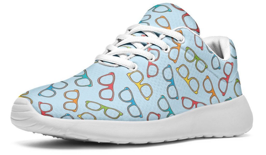 Eye Glasses Pattern Blue Sneakers